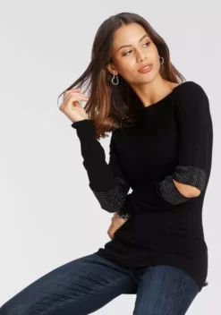 Melrose Strickpullover mit Cut-Out und Glitzersteinen