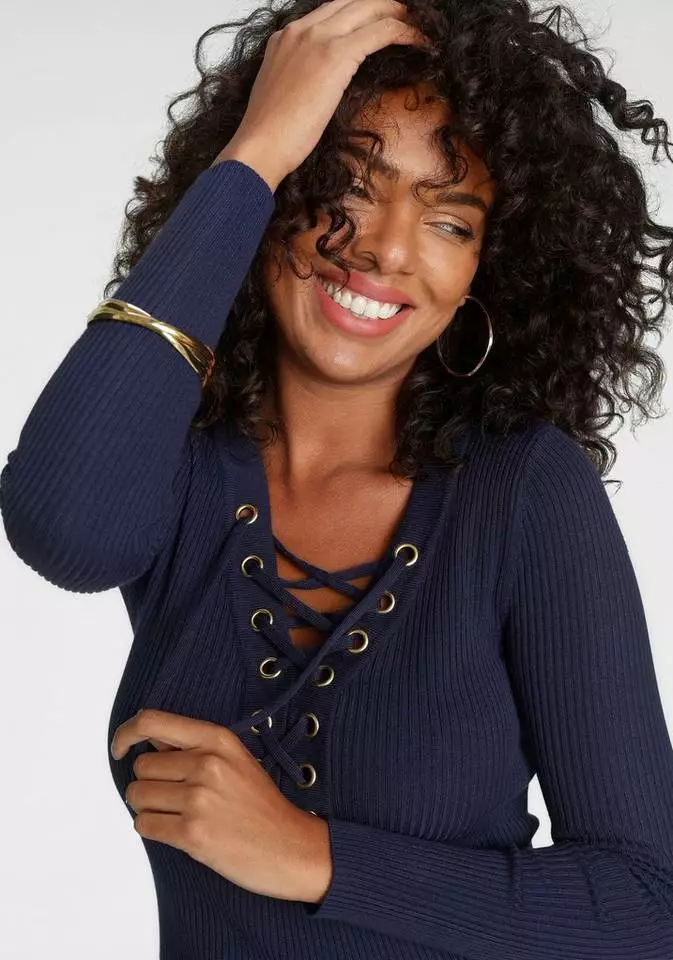 Melrose Strickkleid mit Zierschnürung 3 Melrose Strickkleid mit Zierschnürung