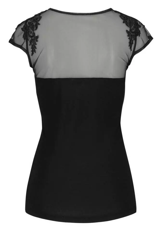 Melrose Rundhalsshirt mit Spitzen-Applikation 8 Melrose Rundhalsshirt mit Spitzen-Applikation – Bild 6