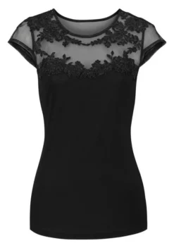 Melrose Rundhalsshirt mit Spitzen-Applikation 14 Melrose Rundhalsshirt mit Spitzen-Applikation -Melrose Verkaufsshop 13283419