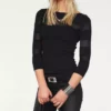 Melrose 3/4 Arm-Pullover mit transparenten Streifen Braun, Schwarz