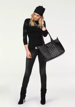 Melrose 3/4 Arm-Pullover mit transparenten Streifen Braun, Schwarz 12 Melrose 3/4 Arm-Pullover mit transparenten Streifen Braun, Schwarz -Melrose Verkaufsshop 15683538