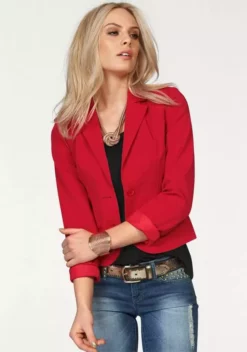 Melrose Verkaufsgeschäft 25 Melrose Kurzblazer Schwarz, Rot