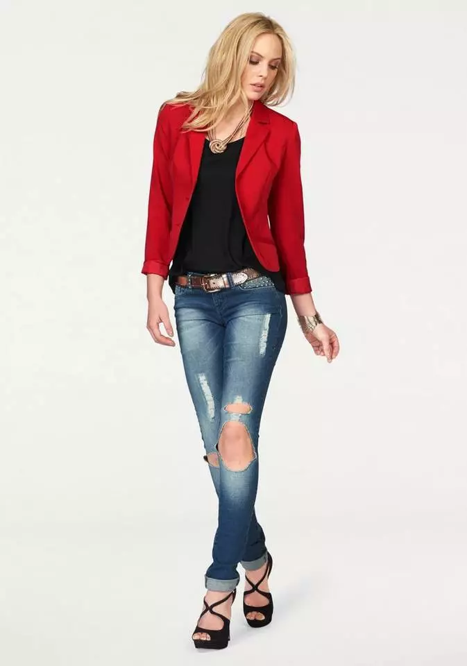 Melrose Kurzblazer Schwarz, Rot 6 Melrose Kurzblazer Schwarz, Rot – Bild 4