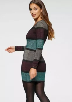 Melrose Strickkleid aus weichem Glitzergarn Khaki-rosa-gestreift, Bordeaux-petrol-gestreift 11 Melrose Strickkleid aus weichem Glitzergarn Khaki-rosa-gestreift, Bordeaux-petrol-gestreift -Melrose Verkaufsshop 18b195b2 867a 56a8 abcf 3b739912ceab