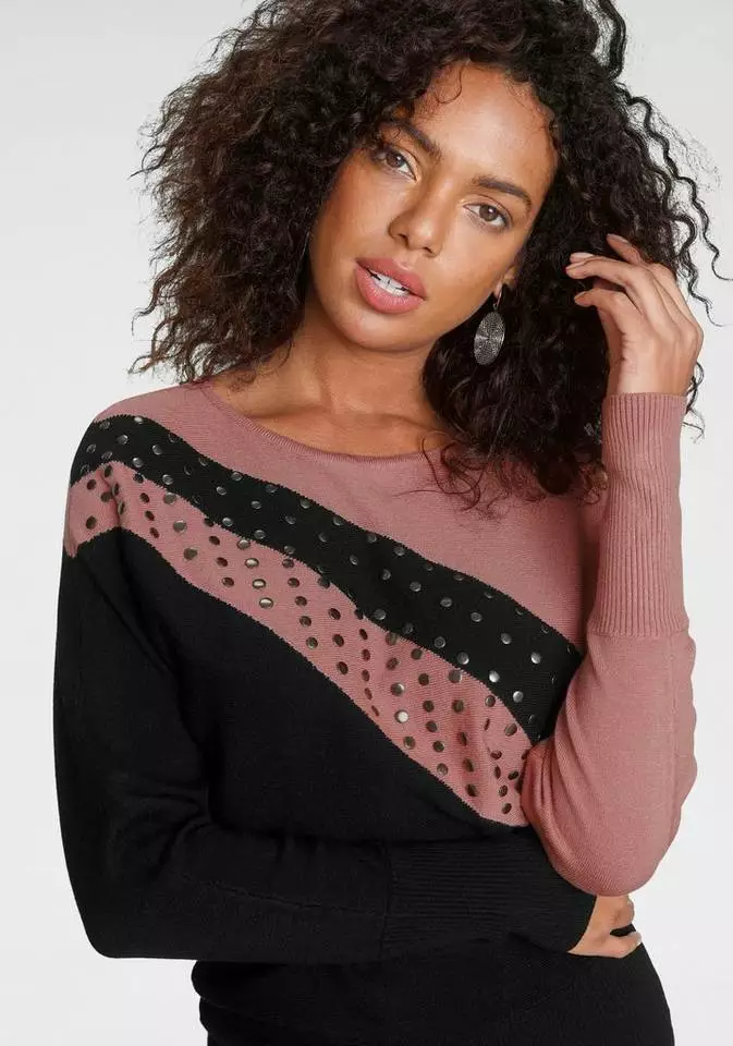 Melrose Strickkleid mit Colorblock und Ziernieten 4 Melrose Strickkleid mit Colorblock und Ziernieten – Bild 2