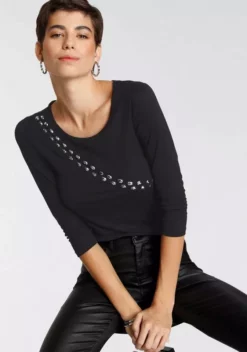 Melrose Langarmshirt mit Ziernieten