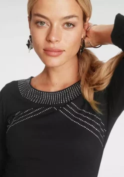 Melrose Rundhalsshirt mit Glitzersteinen