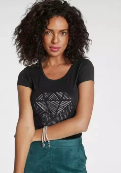 Melrose Rundhalsshirt mit Ziernieten