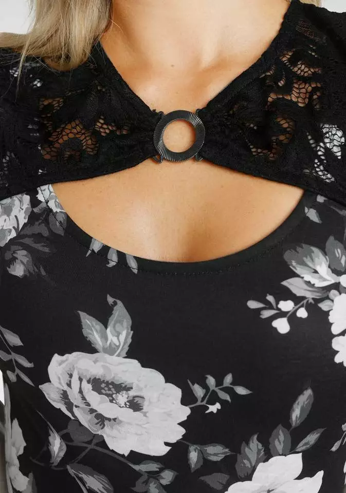 Melrose 3/4-Arm-Shirt mit Spitze und Zierschnalle 6 Melrose 3/4-Arm-Shirt mit Spitze und Zierschnalle – Bild 4