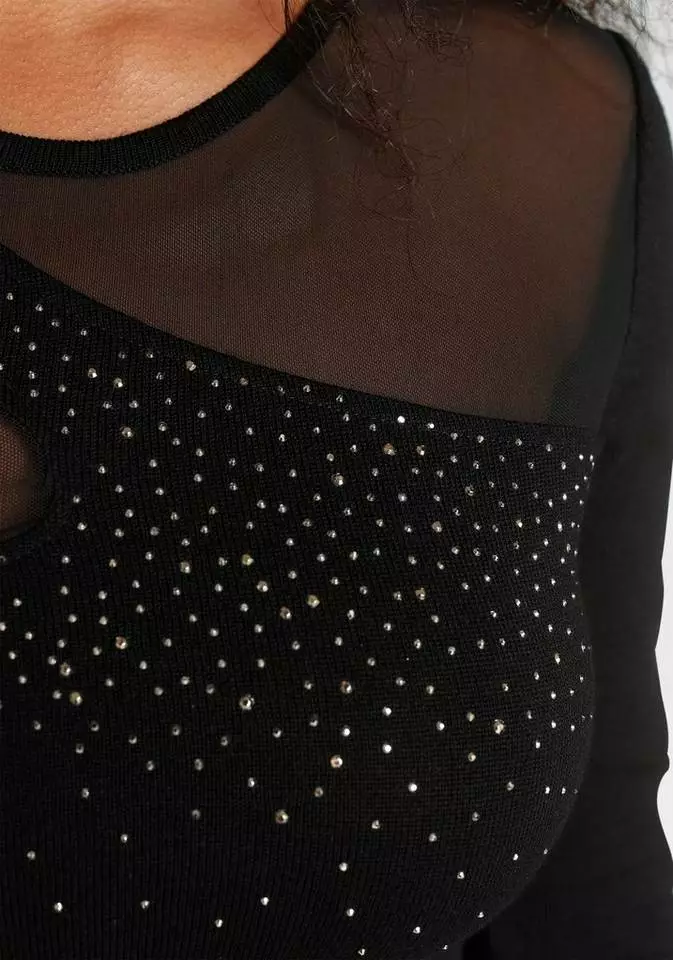 Melrose Strickkleid mit Mesh und Glitzersteinen - NEUE KOLLEKTION 7 Melrose Strickkleid mit Mesh und Glitzersteinen - NEUE KOLLEKTION – Bild 5