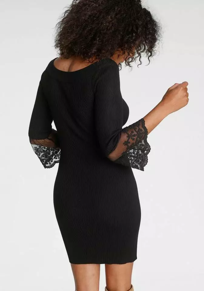 Melrose Strickkleid mit Volant aus Spitze 10 Melrose Strickkleid mit Volant aus Spitze – Bild 8