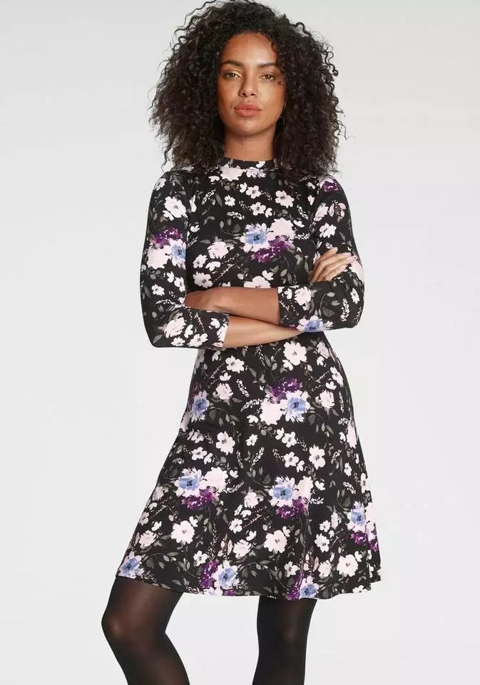 Melrose Jerseykleid mit verschiedenen Dessins Schwarz-geblümt, Rot-kariert 9 Melrose Jerseykleid mit verschiedenen Dessins Schwarz-geblümt, Rot-kariert – Bild 7