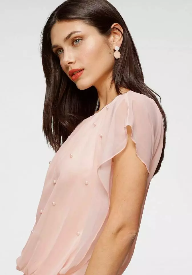 Melrose Chiffonbluse mit Zierperlen Marine, Rosa 6 Melrose Chiffonbluse mit Zierperlen Marine, Rosa – Bild 4