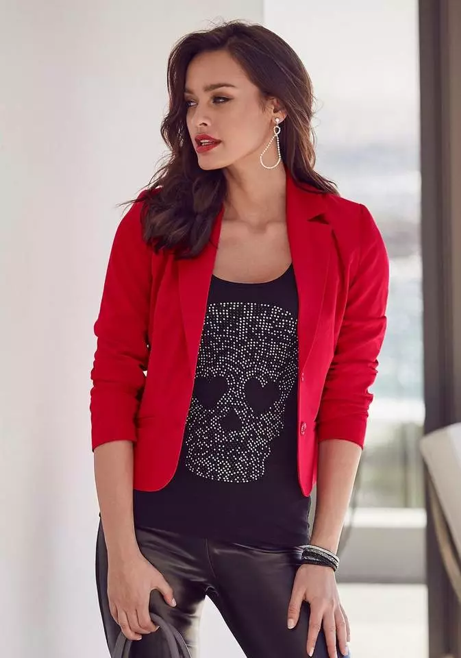 Melrose Kurzblazer Schwarz, Rot 9 Melrose Kurzblazer Schwarz, Rot – Bild 7