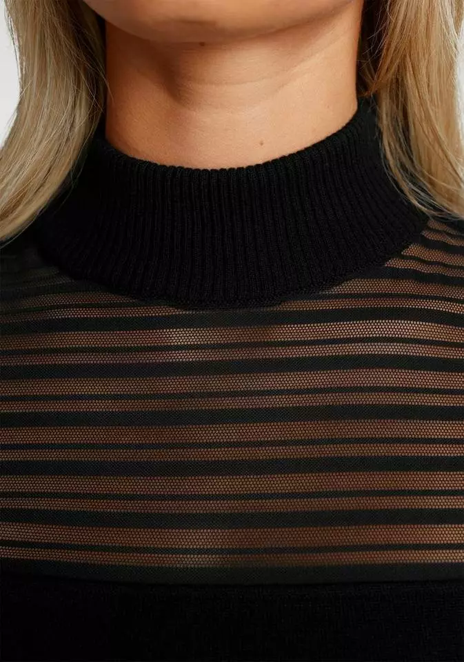 Melrose Stehkragenpullover mit Streifen-Mesh - NEUE KOLLEKTION 6 Melrose Stehkragenpullover mit Streifen-Mesh - NEUE KOLLEKTION – Bild 4