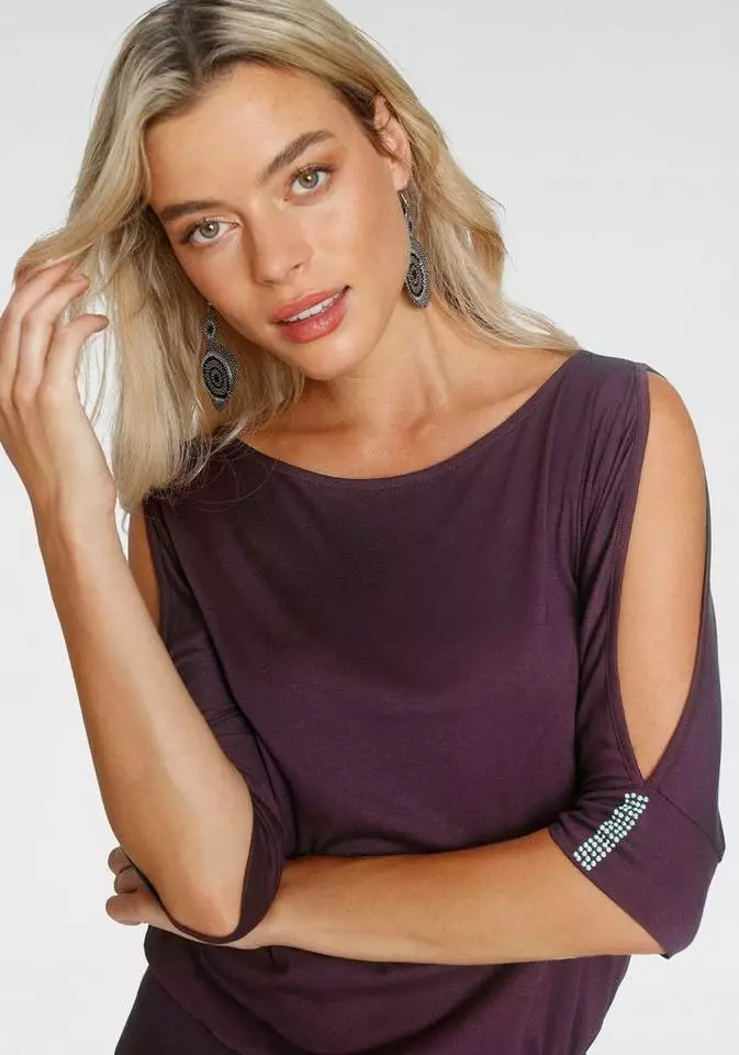 Melrose Longshirt mit Glitzersteinen 3 Melrose Longshirt mit Glitzersteinen