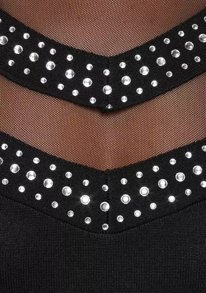 Melrose Strickkleid mit Glitzersteinen und Mesh-Detail 8 Melrose Strickkleid mit Glitzersteinen und Mesh-Detail – Bild 6