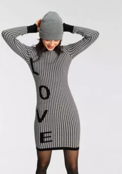 Melrose Strickkleid »Hahnentritt« aus kuscheligem Jacquard - NEUE KOLLEKTION