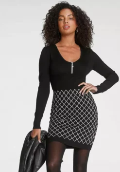 Melrose Strickkleid mit Reißverschluss und Grafik-Design 15 Melrose Strickkleid mit Reißverschluss und Grafik-Design -Melrose Verkaufsshop 3191ae76 29ad 529f 8c16 154dc75ca917