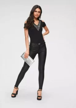 Melrose V-Shirt mit zweifarbigen Glitzersteinen 11 Melrose V-Shirt mit zweifarbigen Glitzersteinen -Melrose Verkaufsshop 33121900