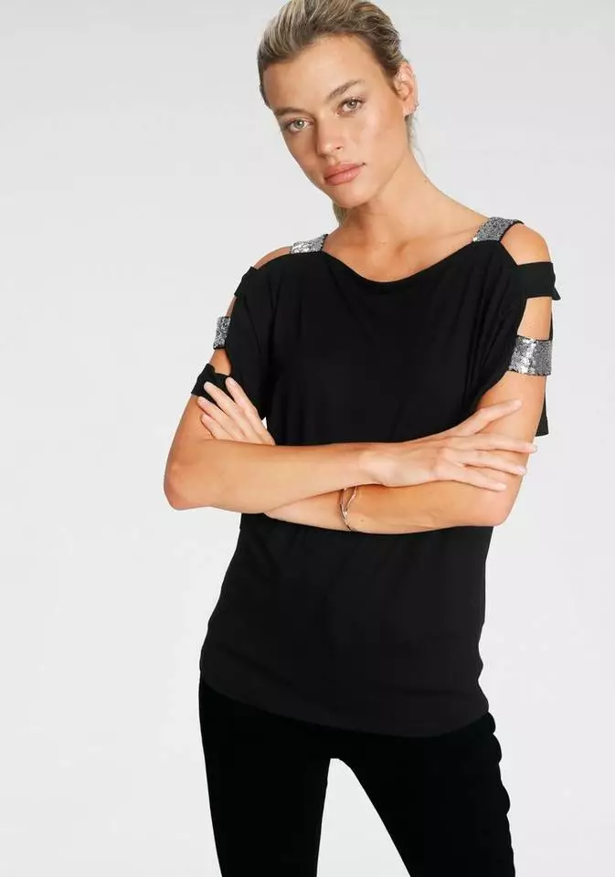 Melrose Fledermausshirt mit Pailletten 3 Melrose Fledermausshirt mit Pailletten