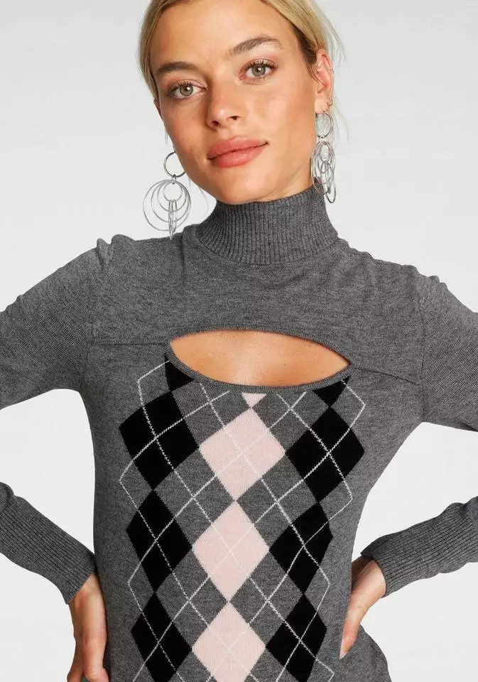 Melrose Rollkragenpullover mit Rauten-Muster 5 Melrose Rollkragenpullover mit Rauten-Muster – Bild 3