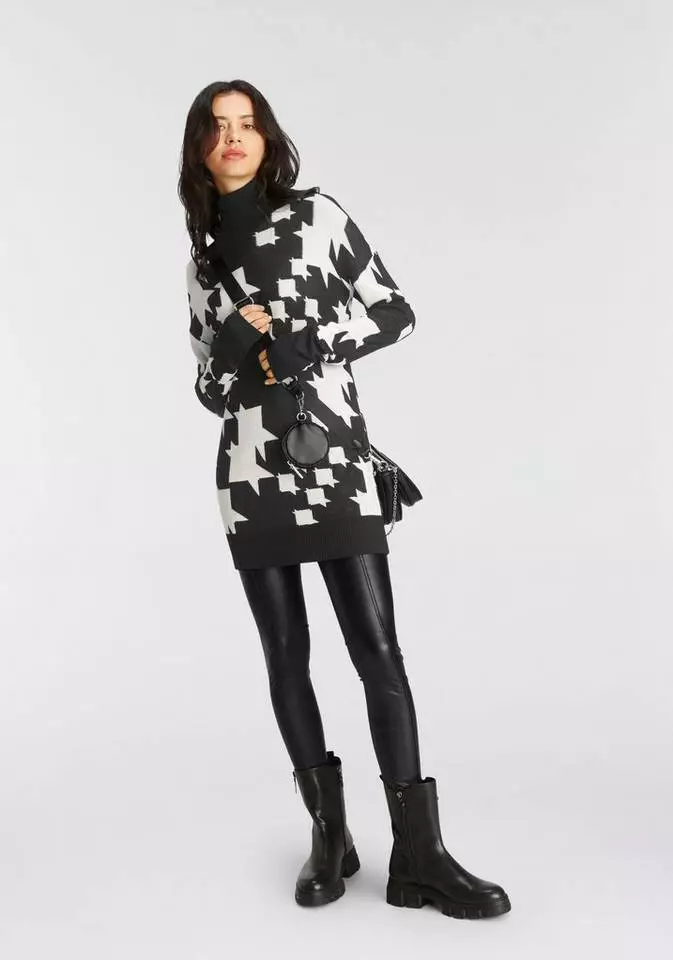 Melrose Rollkragenpullover mit Hahnentritt-Muster - NEUE KOLLEKTION 3 Melrose Rollkragenpullover mit Hahnentritt-Muster - NEUE KOLLEKTION