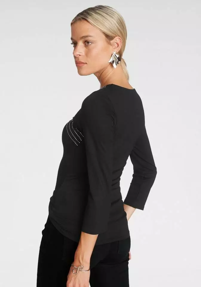 Melrose Rundhalsshirt mit Glitzersteinen 5 Melrose Rundhalsshirt mit Glitzersteinen – Bild 3