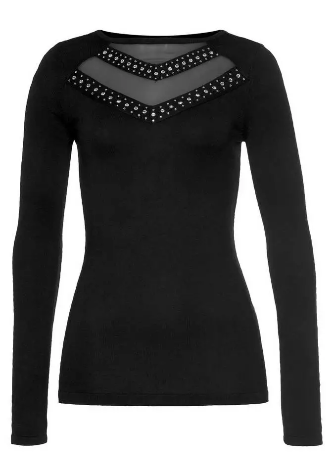 Melrose Rundhalspullover mit Netz und Glitzersteinen - NEUE KOLLEKTION 8 Melrose Rundhalspullover mit Netz und Glitzersteinen - NEUE KOLLEKTION – Bild 6