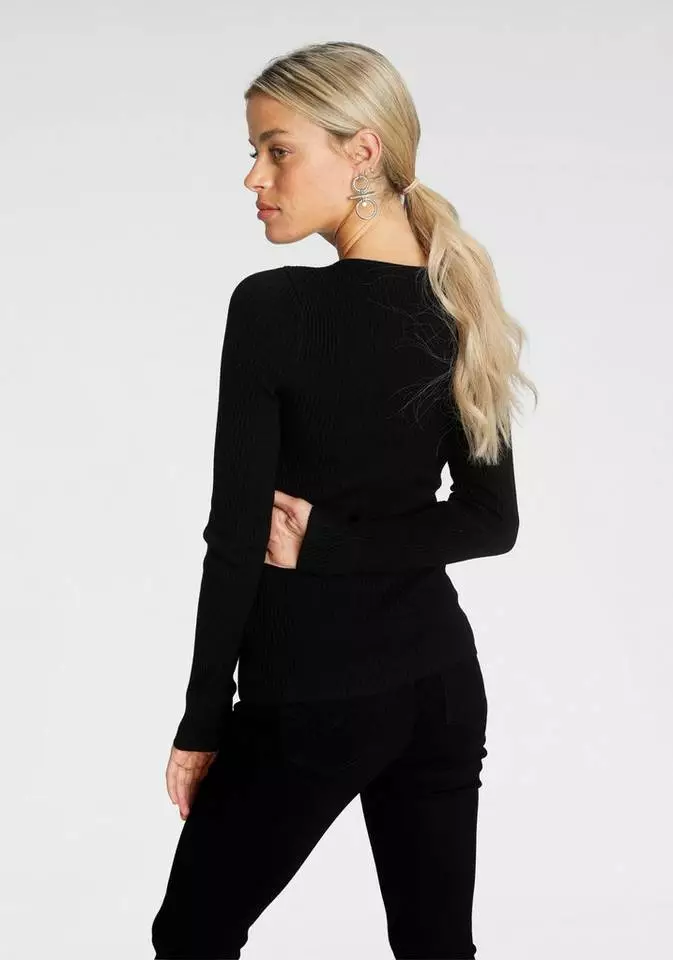 Melrose V-Ausschnitt-Pullover mit Zier-Reißverschluss 4 Melrose V-Ausschnitt-Pullover mit Zier-Reißverschluss – Bild 2