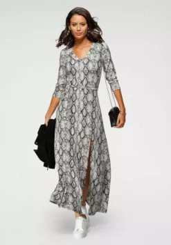 Melrose Maxikleid mit seitlichem Schlitz Schwarz-weiß-gemustert, Schwarz-braun-gemustert 21 Melrose Maxikleid mit seitlichem Schlitz Schwarz-weiß-gemustert, Schwarz-braun-gemustert -Melrose Verkaufsshop 43b3bfb5 9c15 5fb2 a2c0 6f643c4bef9e