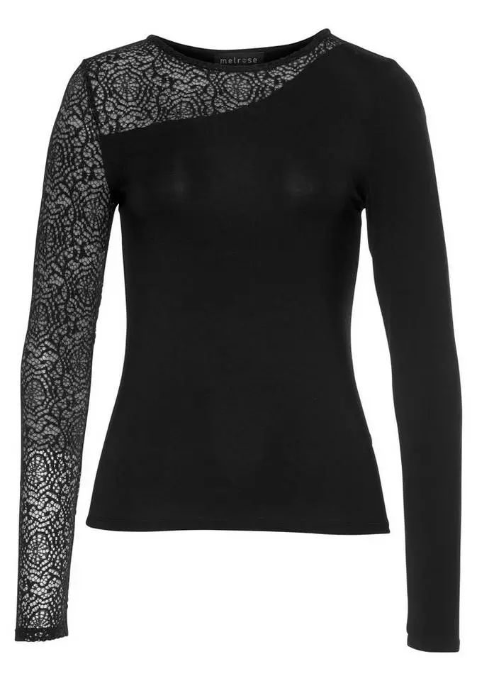 Melrose Rundhalsshirt im asymmetrischem Look und Spitzen-Ärmel 7 Melrose Rundhalsshirt im asymmetrischem Look und Spitzen-Ärmel – Bild 5