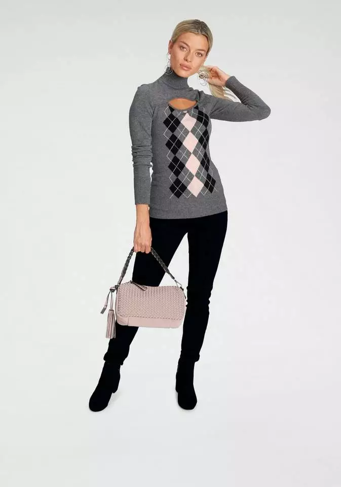 Melrose Rollkragenpullover mit Rauten-Muster 8 Melrose Rollkragenpullover mit Rauten-Muster – Bild 6