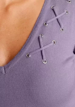 Melrose V-Ausschnitt-Pullover mit Zier-Schnürung 11 Melrose V-Ausschnitt-Pullover mit Zier-Schnürung -Melrose Verkaufsshop 4d1623d8 f460 55cf 924d a738fa391e53