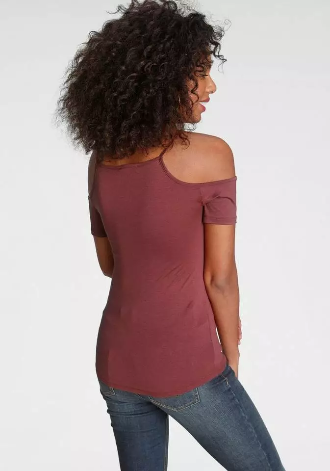 Melrose T-Shirt mit Spitze und Schnürung Braun, Schwarz 4 Melrose T-Shirt mit Spitze und Schnürung Braun, Schwarz – Bild 2