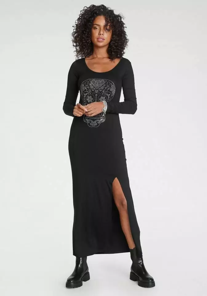 Melrose Maxikleid mit Glitzersteinen in Totenkopf-Optik 3 Melrose Maxikleid mit Glitzersteinen in Totenkopf-Optik