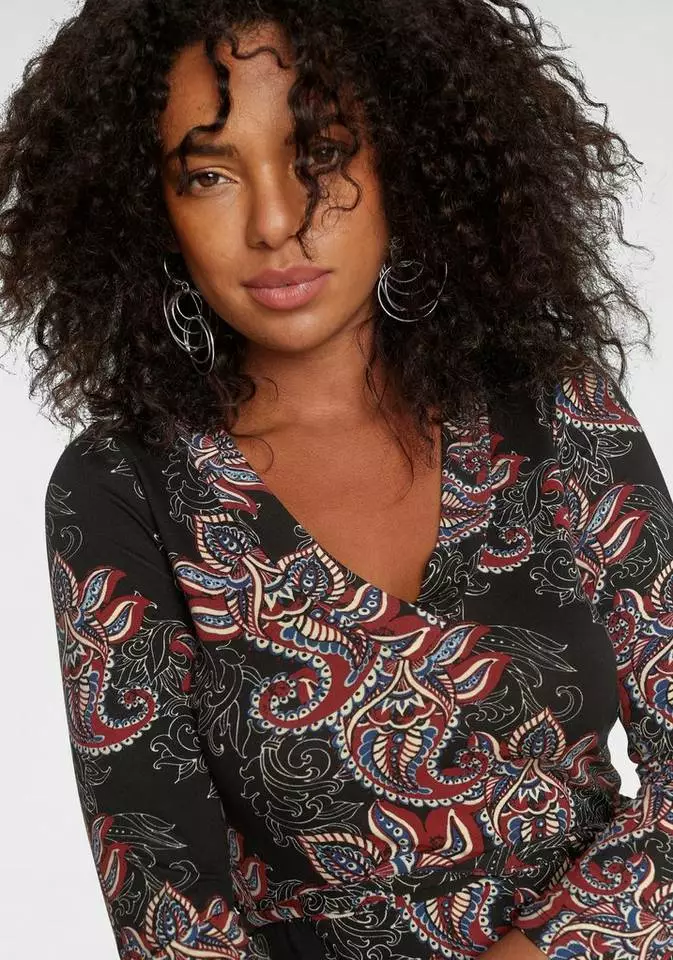 Melrose Maxikleid mit seitlichem Schlitz Schwarz-weiß-gemustert, Schwarz-braun-gemustert 5 Melrose Maxikleid mit seitlichem Schlitz Schwarz-weiß-gemustert, Schwarz-braun-gemustert – Bild 3