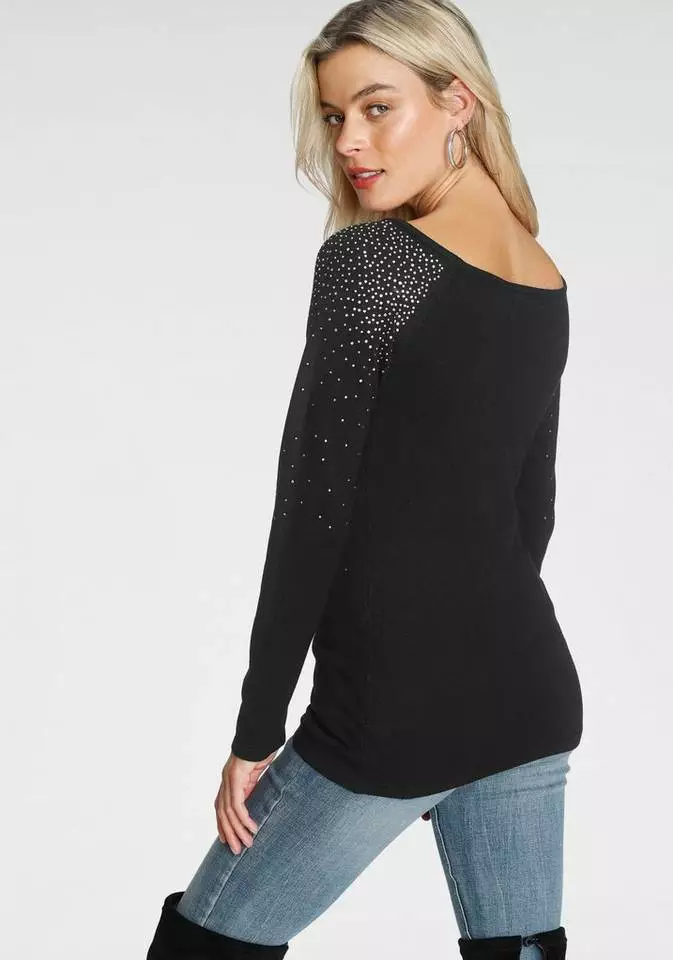 Melrose Carmenpullover mit dekorativen Glitzersteinen 10 Melrose Carmenpullover mit dekorativen Glitzersteinen – Bild 8