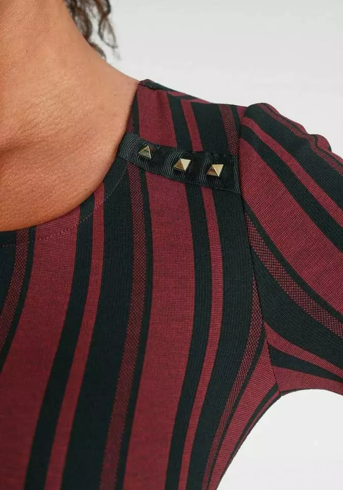 Melrose Jerseykleid in Streifen-Design mit Ziernieten 6 Melrose Jerseykleid in Streifen-Design mit Ziernieten – Bild 4