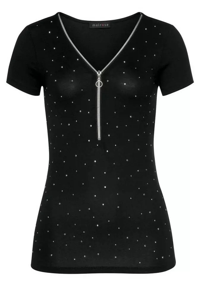 Melrose V-Shirt mit Reißverschluss-Detail und Glitzersteinen - NEUE KOLLEKTION 8 Melrose V-Shirt mit Reißverschluss-Detail und Glitzersteinen - NEUE KOLLEKTION – Bild 6