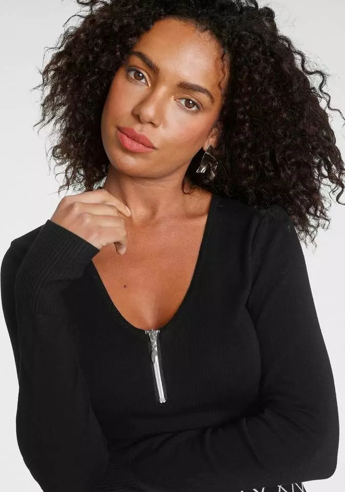 Melrose Strickkleid mit Reißverschluss und Grafik-Design 6 Melrose Strickkleid mit Reißverschluss und Grafik-Design – Bild 4