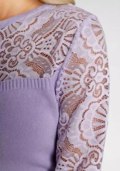 Melrose Rundhalspullover mit Spitze und Zierknöpfen Flieder, Schwarz 15 Melrose Rundhalspullover mit Spitze und Zierknöpfen Flieder, Schwarz -Melrose Verkaufsshop 5c484475 c506 5218 9d86 80884f8480e4