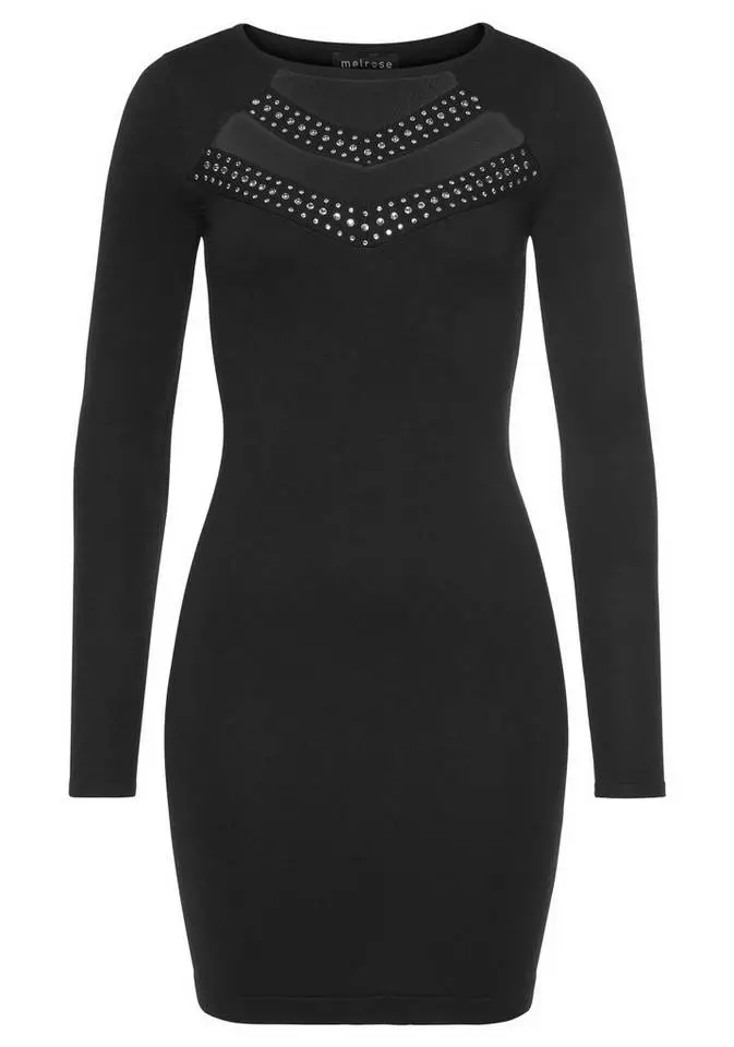Melrose Strickkleid mit Glitzersteinen und Mesh-Detail 7 Melrose Strickkleid mit Glitzersteinen und Mesh-Detail – Bild 5