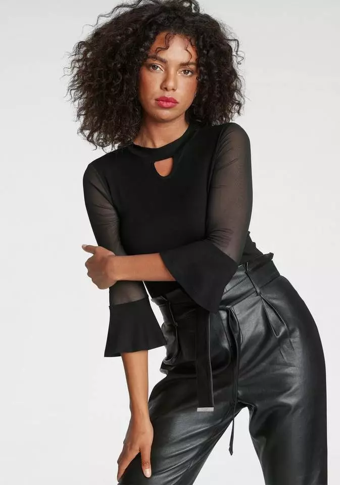 Melrose Rundhalsshirt mit Volantärmeln und Mesh 3 Melrose Rundhalsshirt mit Volantärmeln und Mesh