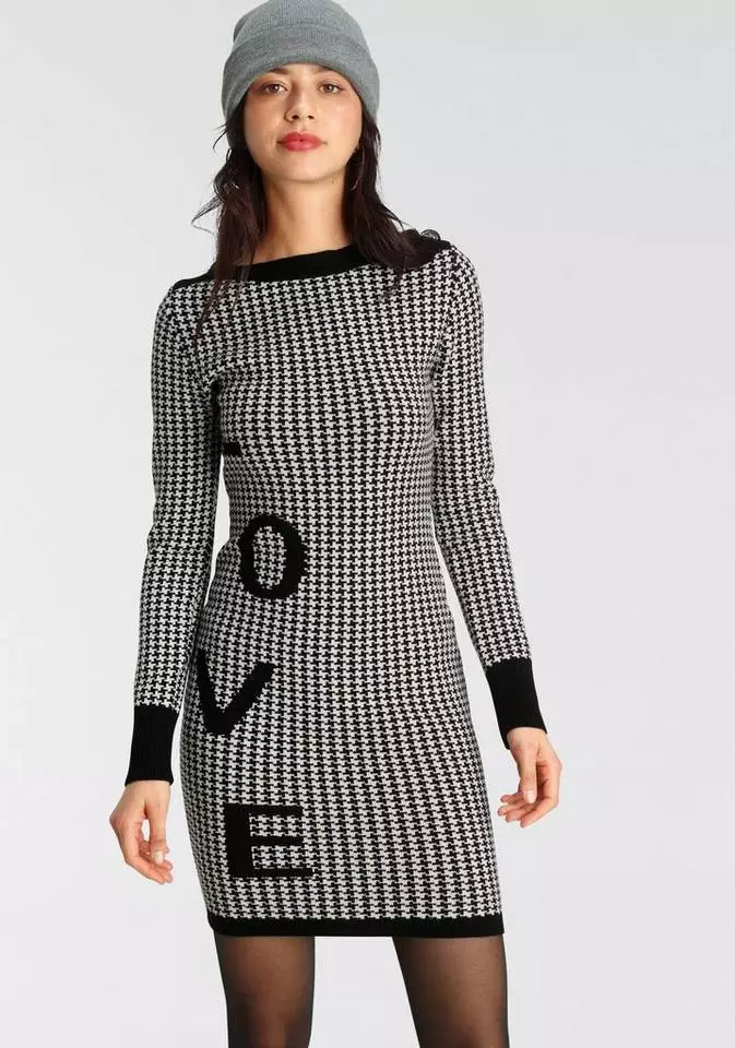 Melrose Strickkleid »Hahnentritt« aus kuscheligem Jacquard - NEUE KOLLEKTION 5 Melrose Strickkleid »Hahnentritt« aus kuscheligem Jacquard - NEUE KOLLEKTION – Bild 3