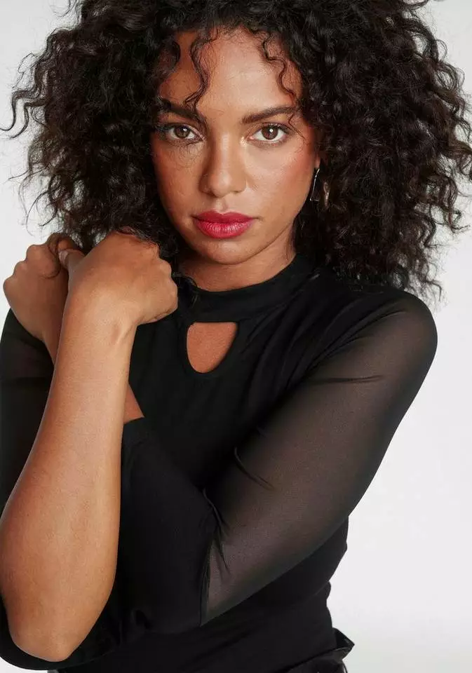 Melrose Rundhalsshirt mit Volantärmeln und Mesh 5 Melrose Rundhalsshirt mit Volantärmeln und Mesh – Bild 3