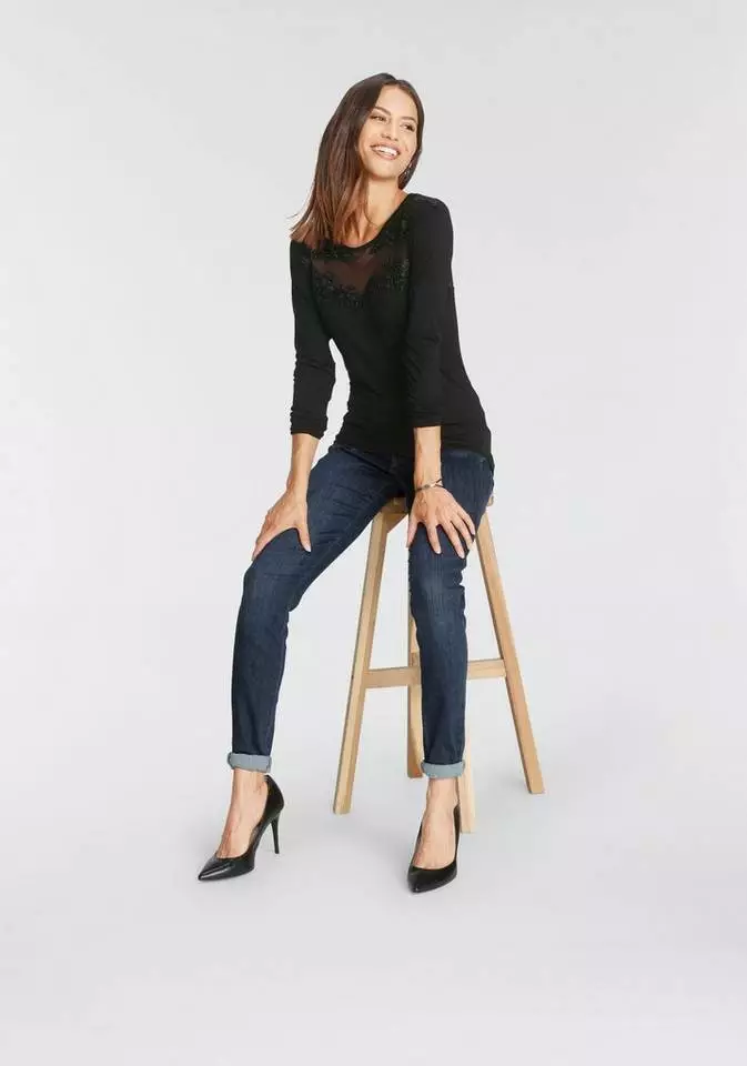 Melrose Rundhalsshirt mit Spitzen-Applikation 6 Melrose Rundhalsshirt mit Spitzen-Applikation – Bild 4