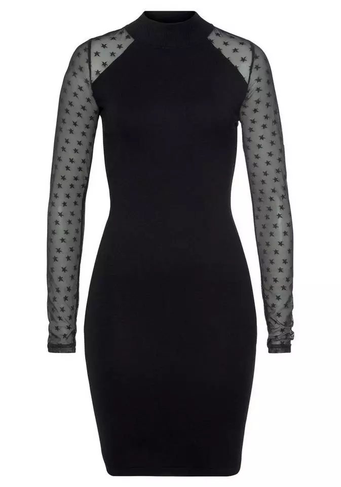 Melrose Strickkleid mit Meshärmeln in Sternen-Optik 7 Melrose Strickkleid mit Meshärmeln in Sternen-Optik – Bild 5