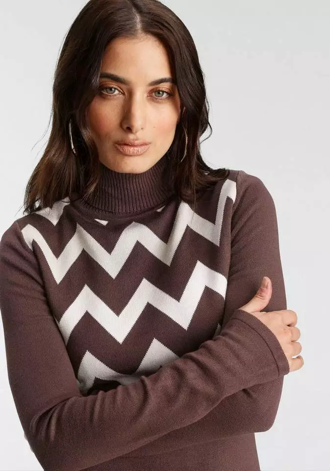 Melrose Strickkleid mit Zickzack-Muster - NEUE KOLLEKTION 4 Melrose Strickkleid mit Zickzack-Muster - NEUE KOLLEKTION – Bild 2